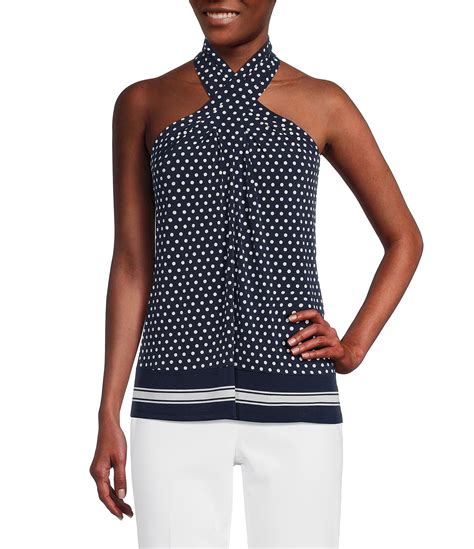 michael kors black dotted sleeveless blouse top 183690407379|Chic & Trendy Women’s Tops .